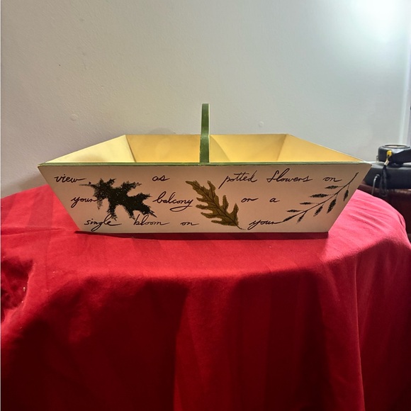 VTG Home Interiors Botanical Autumn Leaf Wooden Caddy Tray - EUC - Picture 8 of 10